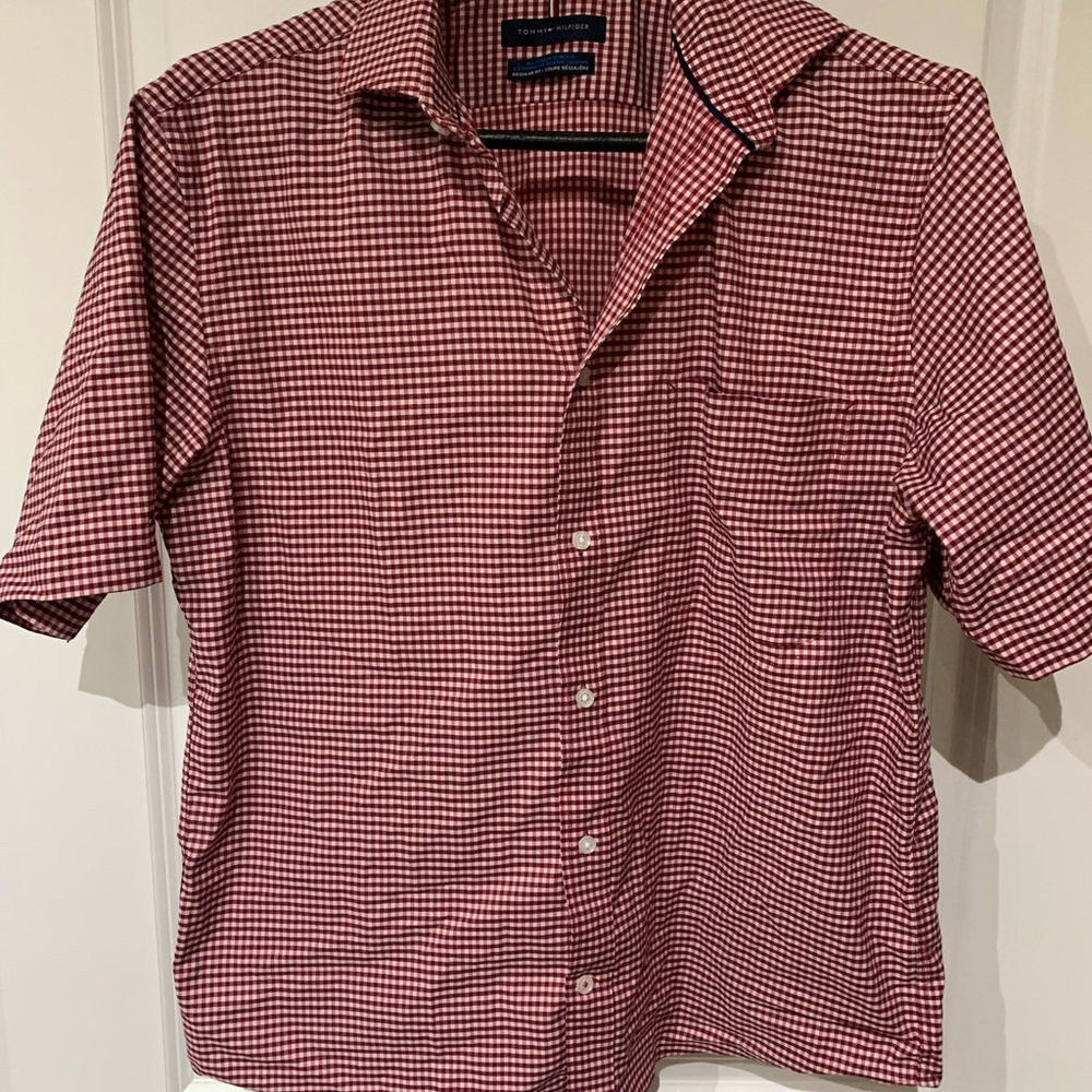 Tommy Hilfiger Men's Red Checkered Shirt A2